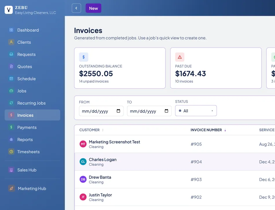 An invoice synced to QuickBooks.