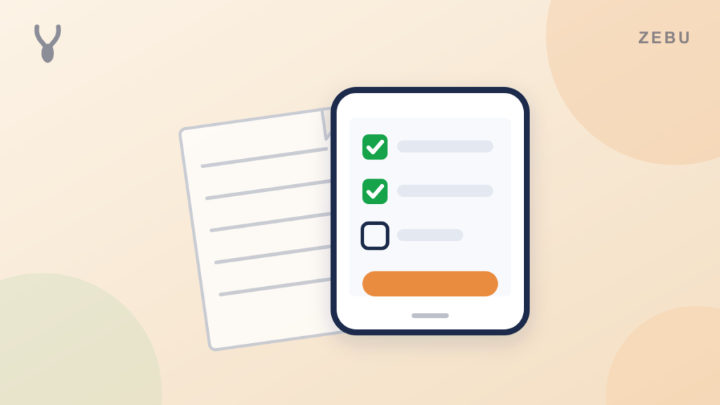 Illustration of a phone checklist replacing a paper job sheet
