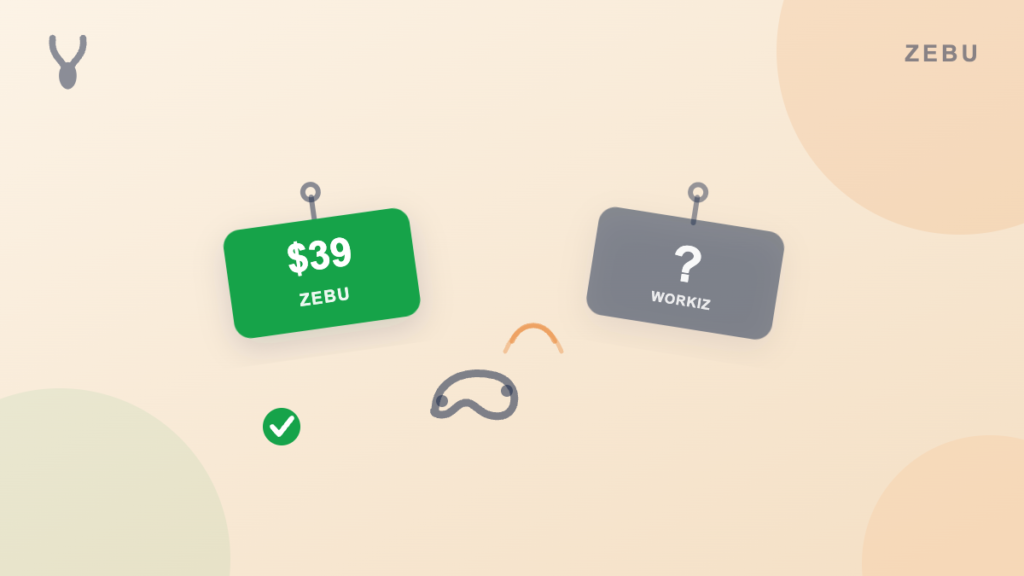 Zebu at a published $39 a month next to Workiz priced only after a demo, a cover image for a Workiz alternatives comparison post